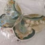 حقيبة كروس بودي مزدوجة الجوانب مطرزة بالفراشات