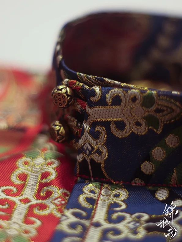 Pao Yuanling de Hanfu de la dinastía Tang: satén bicolor con motivos de pájaros - Estilo Hanfu: Ropa Hanfu tradicional y moderna china para cualquier ocasión