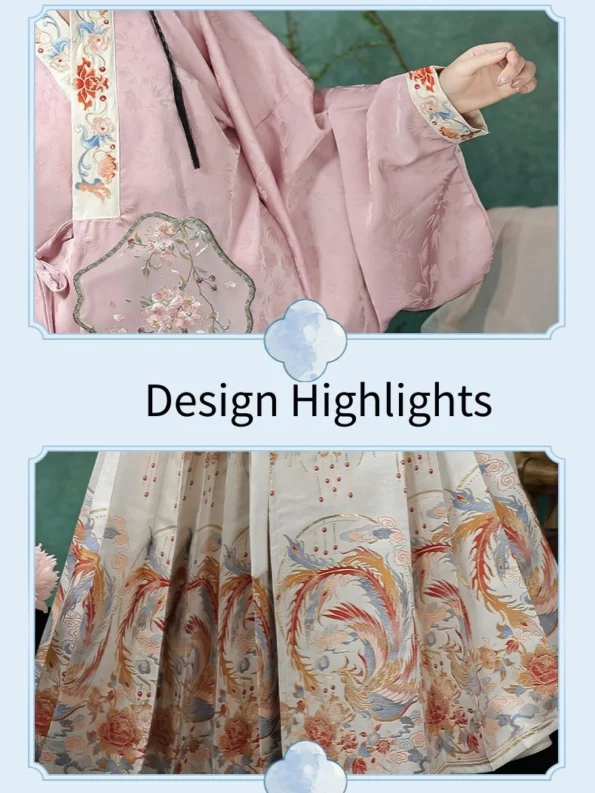 Ming Dynasty Hanfu Set – Cross-Collar Top with Mamian Qun- Hanfu Way: Traditional & Modern Chinese Hanfu Clothing for All Occasions