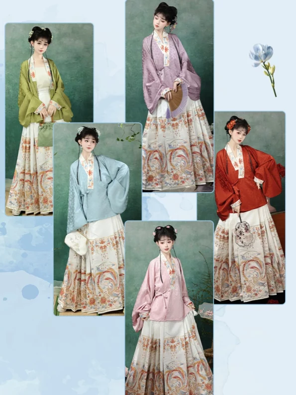 Ming Dynasty Hanfu Set – Cross-Collar Top with Mamian Qun- Hanfu Way: Traditional & Modern Chinese Hanfu Clothing for All Occasions