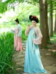 Restored Tang Dynasty Hanfu Set – Qixiong Ruqun Inspired by “Spring Outing of Lady Guo”-1