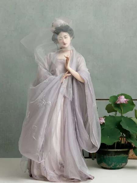 Song Dynasty Hanfu Embroidered Purple Qiyao Ruqun Set