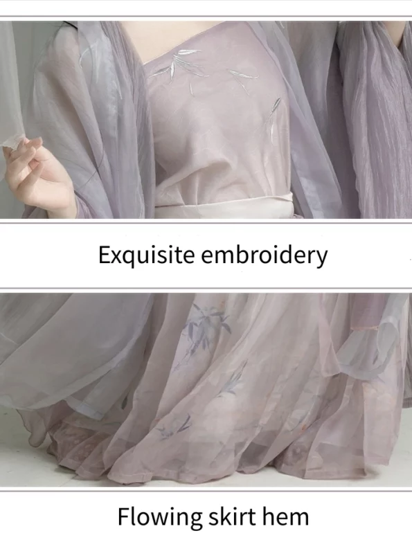 Song Dynasty Hanfu Embroidered Purple Qiyao Ruqun Set- Hanfu Way: Traditional & Modern Chinese Hanfu Clothing for All Occasions