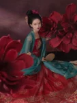 Ensemble Hanfu avec jupe Hezi brodée de la dynastie Tang-1