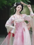 Tang Dynasty Flower Embroidered Qixiong Ruqun Set-1