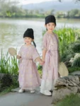 Tang Dynasty Kids’ Summer Purple Yuanlingpao Hanfu Set-1