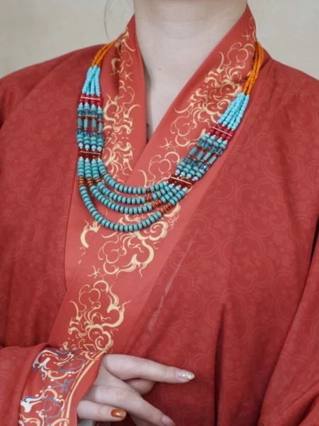 Warring States Style Necklace – Classic Tibetan Ethnic Imitation Turquoise Accessory