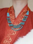 Warring States Style Necklace – Classic Tibetan Ethnic Imitation Turquoise Accessory-1
