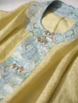 เสื้อคลุมคอกลมสไตล์ราชวงศ์หมิง – ผ้า Tencel สีเหลืองผสม-1