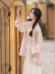 Song Dynasty-Inspired Modern Hanfu – Pink Qiyao Ruqun Set-1