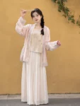 Song Dynasty-Inspired Modern Hanfu – Pink Qiyao Ruqun Set-1