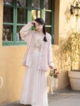 Song Dynasty-Inspired Modern Hanfu – Pink Qiyao Ruqun Set-1