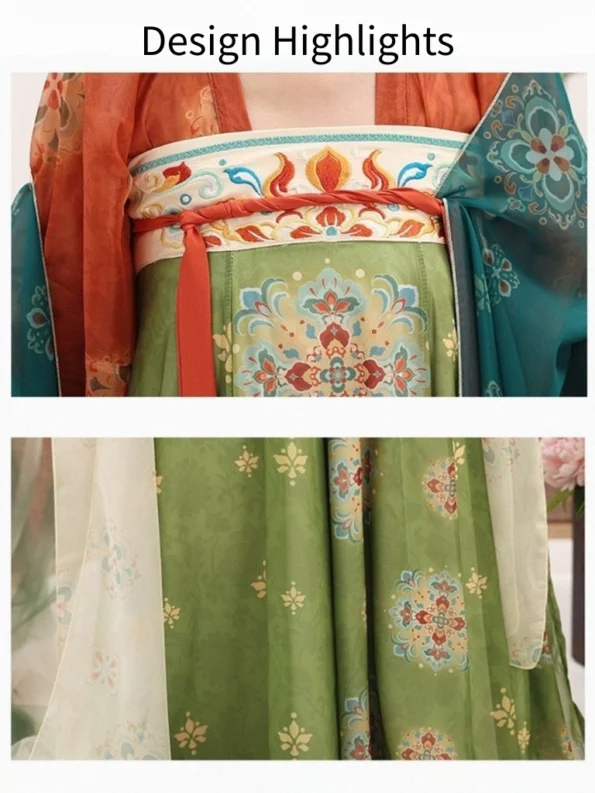 Ensemble Qixiong Ruqun brodé de la dynastie Tang - Style Hanfu : vêtements Hanfu chinois traditionnels et modernes pour toutes les occasions