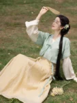 ชุดฮันฟูเป่ยจื่อสีเขียวปรับปรุงราชวงศ์ถัง-1
