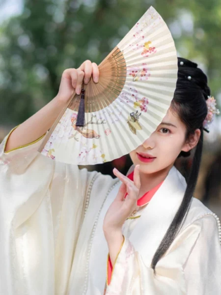 Éventail pliant de style chinois, série Cité interdite
