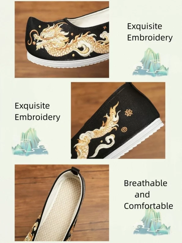 Chinese Style Men's Embroidered Hanfu Shoes- Hanfu Way: Traditional & Modern Chinese Hanfu Clothing for All Occasions