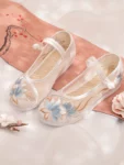 Chinese Style Mesh Pearl Embroidered Hanfu Shoes-1