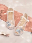 Chinese Style Mesh Pearl Embroidered Hanfu Shoes-1