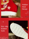 Chinese Style Red Embroidered Hanfu Shoes with Hidden Heel-1