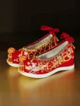 Chinese Style Red Embroidered Hanfu Shoes with Hidden Heel-1