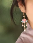 Lotus Tassel Hanfu Earrings-1