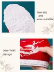 Zapatos bordados para mujer estilo dinastía Ming con detalle de perla - 1