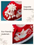 Zapatos bordados para mujer estilo dinastía Ming con detalle de perla - 1