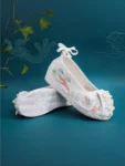 Zapatos bordados para mujer estilo dinastía Ming con detalle de perla - 1