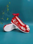 Zapatos bordados para mujer estilo dinastía Ming con detalle de perla - 1
