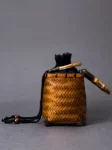 Sac en bambou jaune vintage de style chinois fait main - 1