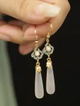 Song Dynasty Teardrop Tassel Earrings-1