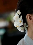 Chinese Style White Floral Butterfly Hair Clip-1