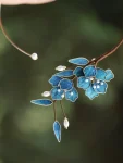 สร้อยคอโชกเกอร์ลายดอกไม้สีน้ำเงินวินเทจแบบจีน-1