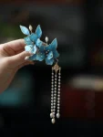 New Chinese Style Blue Long Tassel Hair Clip-7