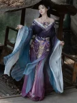 Set Hanfu Skirt Qiyao Ungu Dinasti Utara dan Selatan