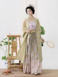 Song Dynasty Hanfu Green Embroidered Outer Top with Qiyao Qun-1