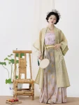 Song Dynasty Hanfu Green Embroidered Outer Top with Qiyao Qun-1