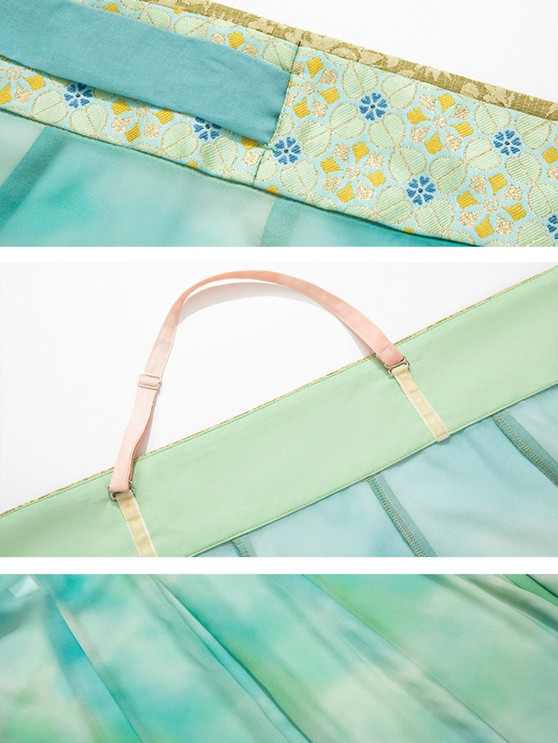 Hanfu thời nhà Tống Đặt Beizi Top với Qiyao Qun-12