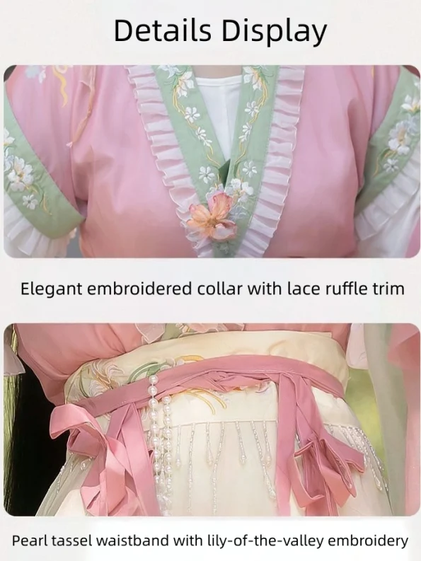 Tang Dynasty Embroidered Beizi Qiyao Qun(Skirt) Hanfu Set- Hanfu Way: Traditional & Modern Chinese Hanfu Clothing for All Occasions