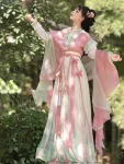 Tang Dynasty Embroidered Beizi Qiyao Qun(Skirt) Hanfu Set-1