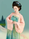 Nhà Đường Hanfu Xanh Qixiong Ruqun-1