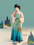 Nhà Đường Hanfu Xanh Qixiong Ruqun-1