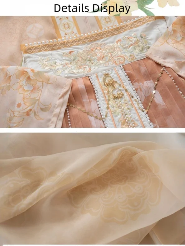 Set Hanfu Qixiong Bersulam Musim Bunga Dinasti Tang- Cara Hanfu: Pakaian Hanfu Cina Tradisional & Moden untuk Semua Majlis