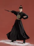 Tang Dynasty Unisex Black Embroidered Yuanlingpao Set-1
