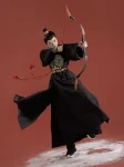 Tang Dynasty Unisex Black Embroidered Yuanlingpao Set-1
