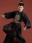 Tang Dynasty Unisex Black Embroidered Yuanlingpao Set-1