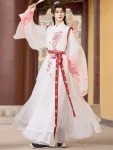 Tang Dynasty White Yuanling Pao Wuxia Hanfu Set