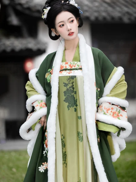 Tang Dynasty Winter Embroidered Qixiong Qun Set
