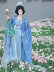 Traditional Chinese Style Blue Qiyao Qun Set-2