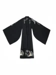 Wei Jin Hanfu mænd sort broderi Qiyaoqun sæt-1